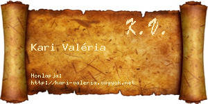 Kari Valéria névjegykártya